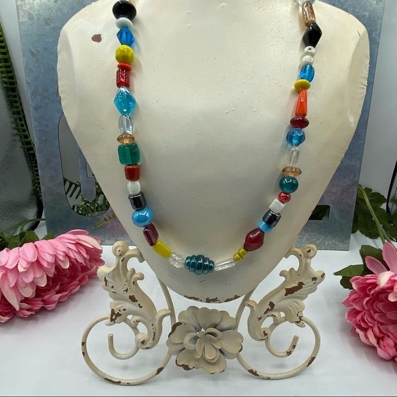 Glass Multi Color Necklace - Picture 3 of 6